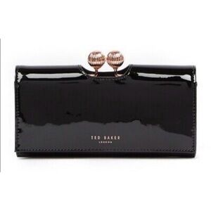 Ted Baker Black Bobble Patent Leather Wallet